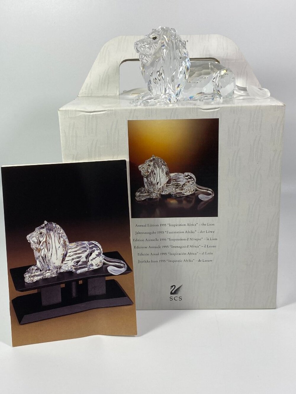 Swarovski The Lion Crystal Large Figurine Inspiration Africa 1995 SCS An. Edn